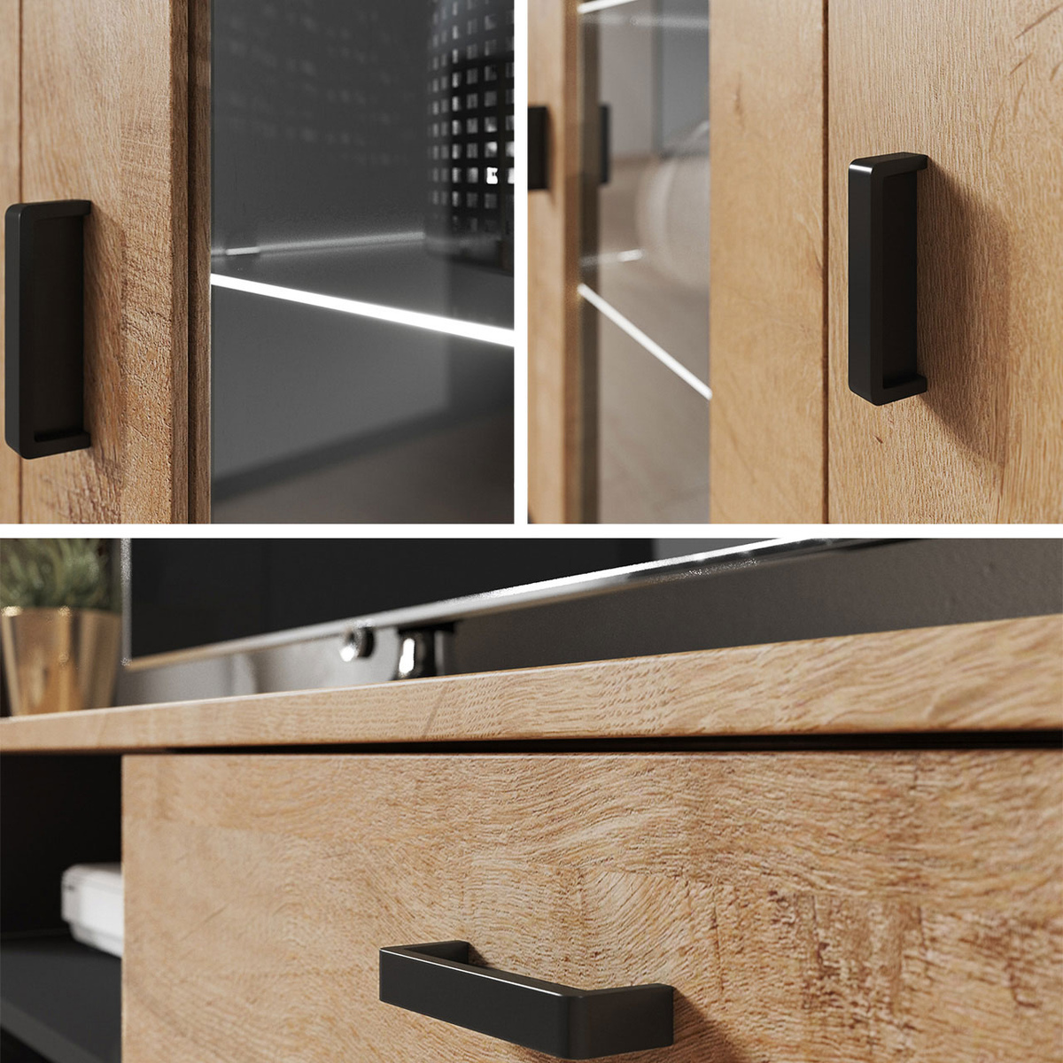 Stuemøbelsæt Tornola 116 (Hvid + Glansfuld hvid)