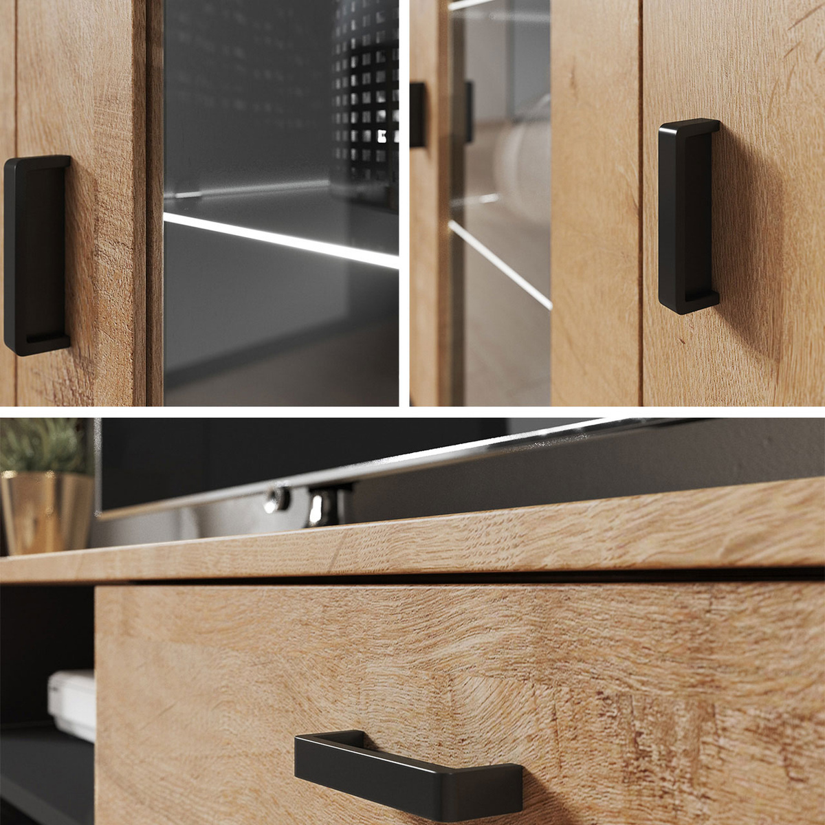 Stuemøbelsæt Tornola 114 (Hvid + Glansfuld hvid)