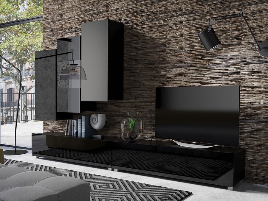 Stuemøbelsæt Tivdalu 133 (Sort + Blank sort)