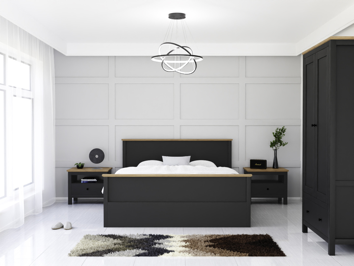 Soveværelsessæt Sordoro 123 (Grafit + Artisan eg)