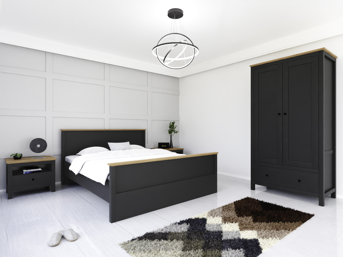Soveværelsessæt Sordoro 123 (Grafit + Artisan eg)