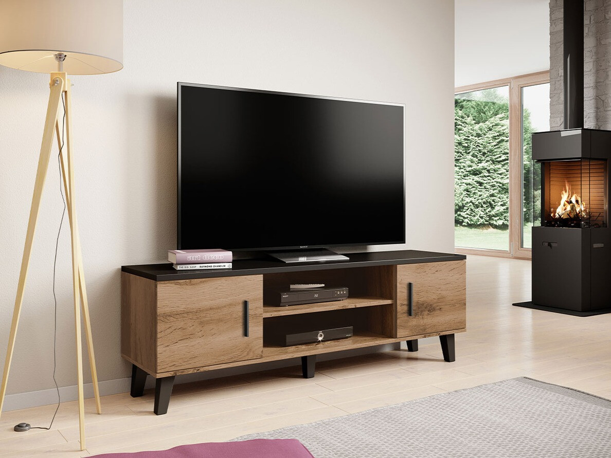 TV-bord Larfloi 108 (Wotan eg + Sort)