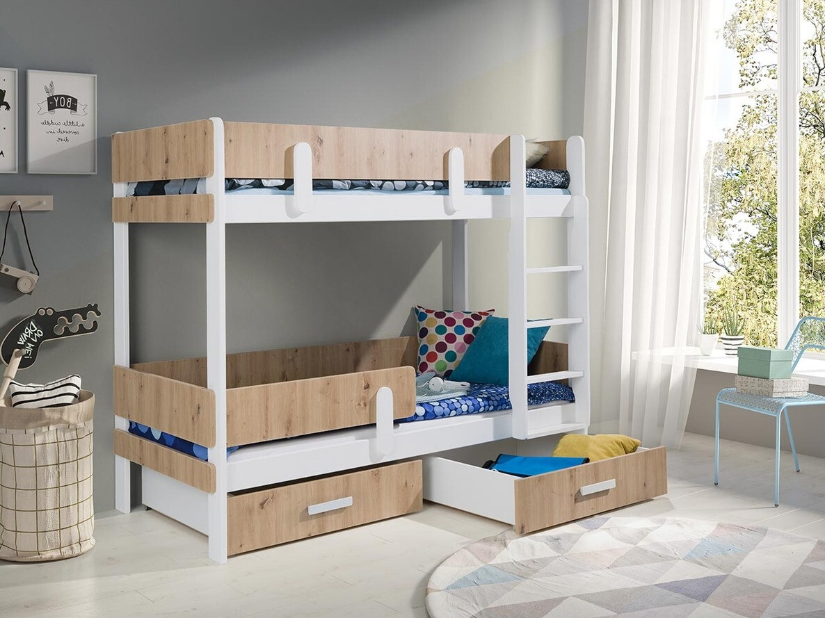 Køjeseng Henderson 144 (Hvid + Artisan eg)