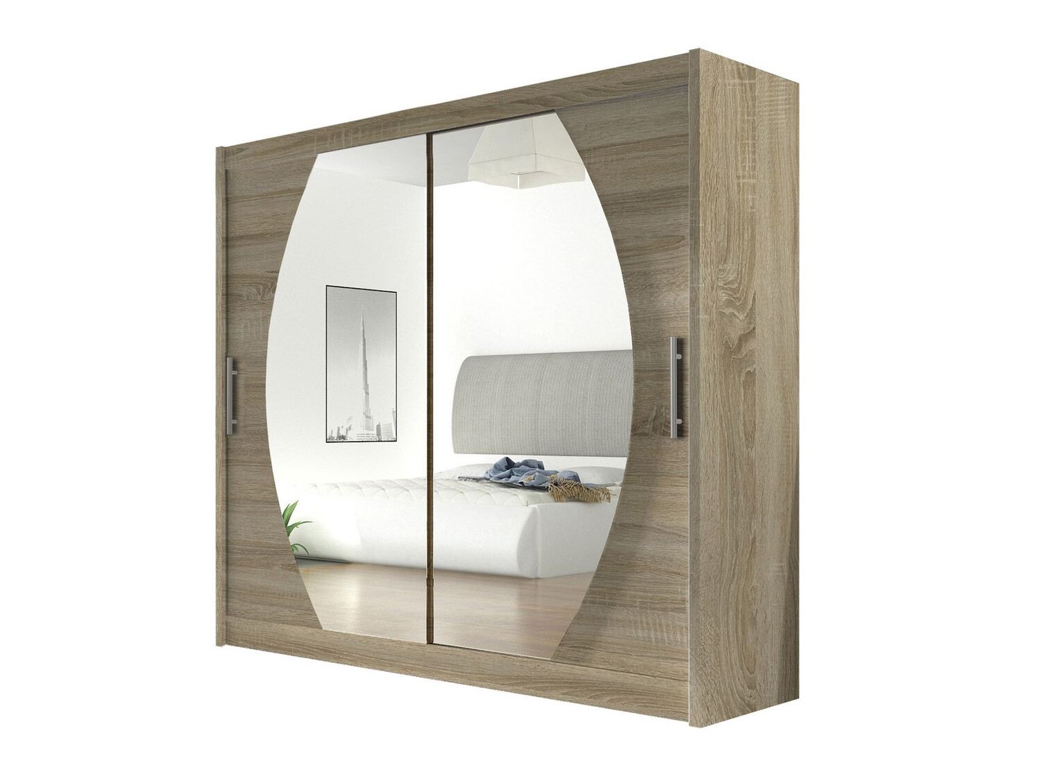 Garderobeskab Closico Pallor IV (Sonoma eg)