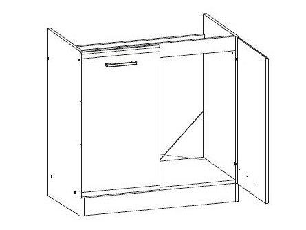 Modulopvaskeskab med låger Eli Dark 107