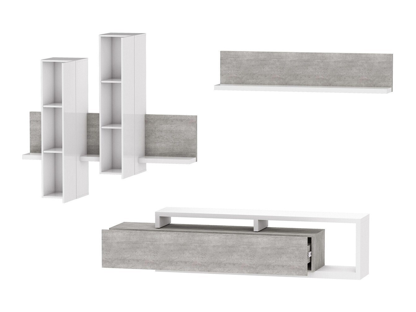 Stuemøbelsæt Lutiva 100 (Hvid + Beton)