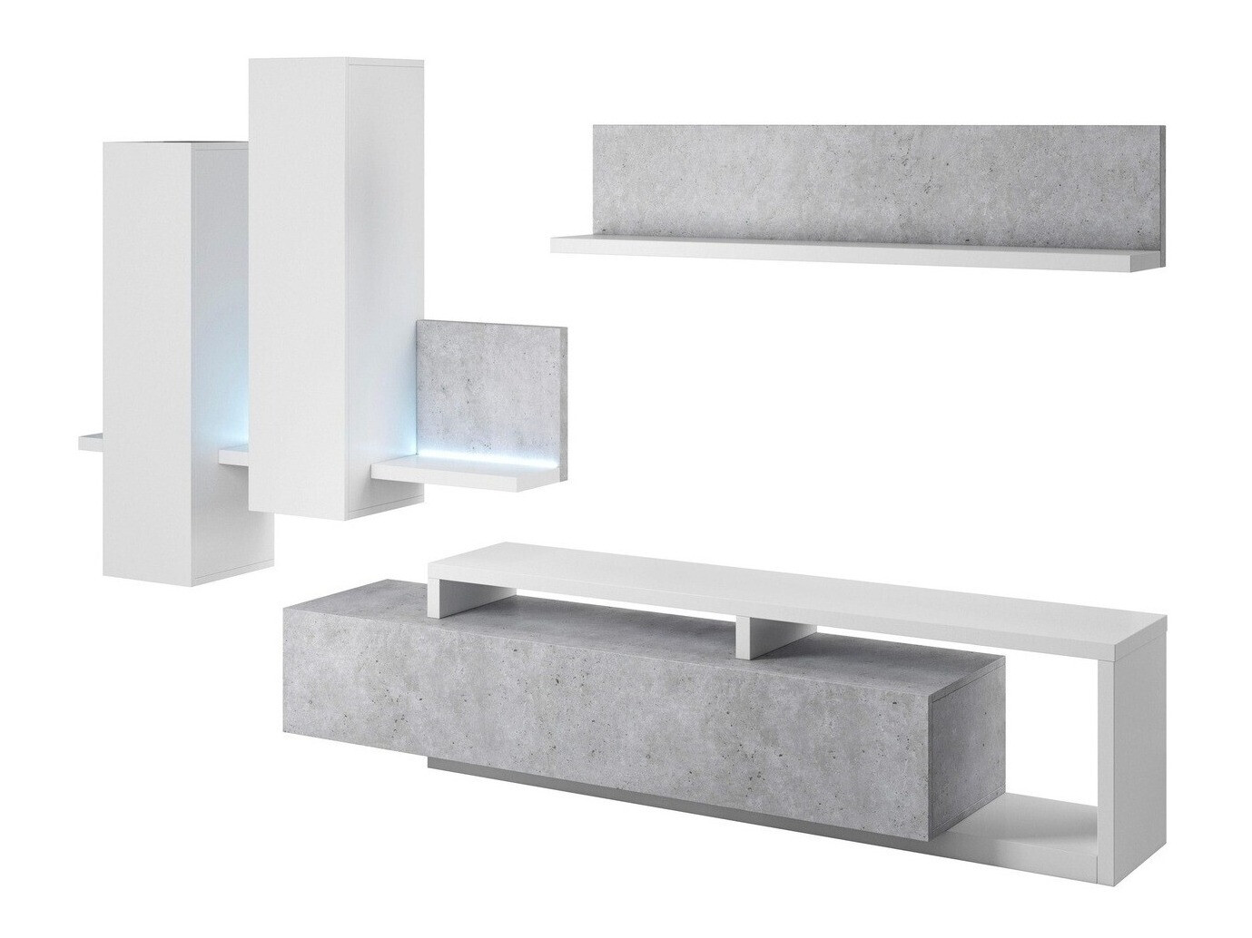 Stuemøbelsæt Lutiva 100 (Hvid + Beton)