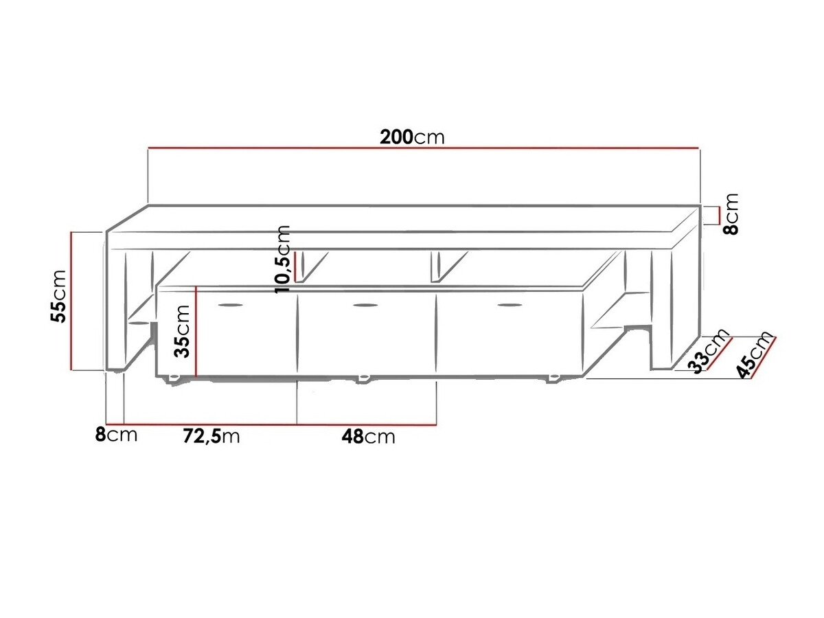 TV-bord Arbor (Hvid + Glansfuld hvid)