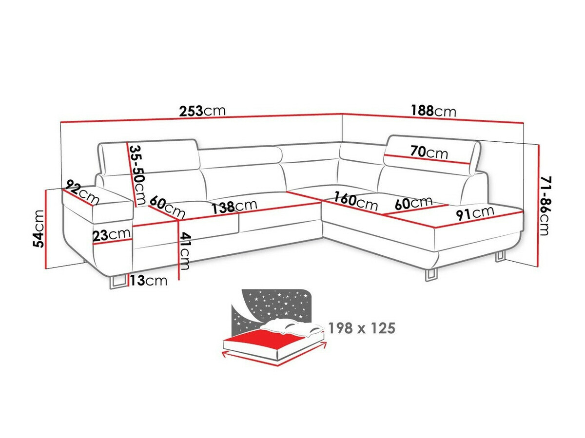 Hjørnesofa Comfivo Liberta (Lux 05 + Lux 06)