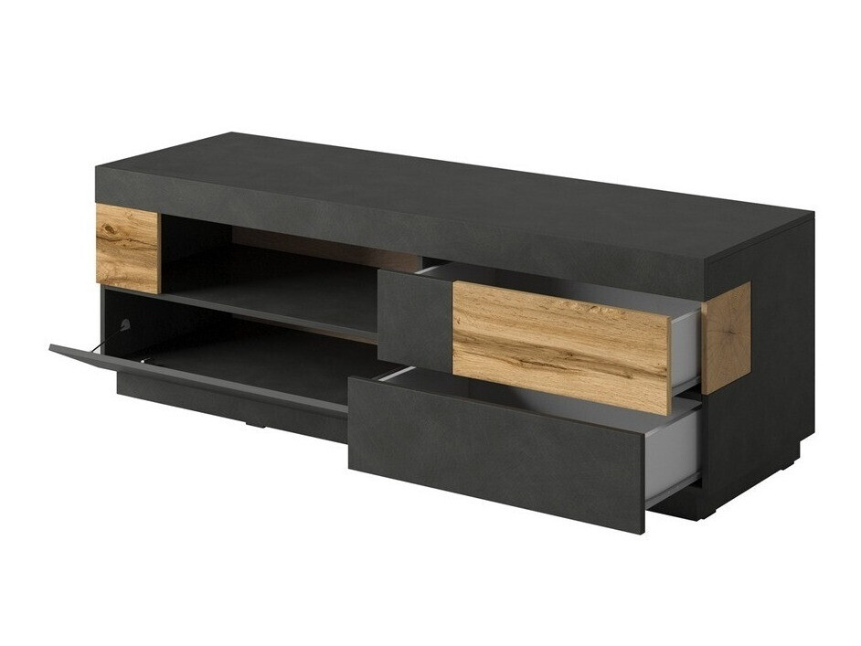 TV-bord Livlore 103 (Matera grå + Wotan eg)