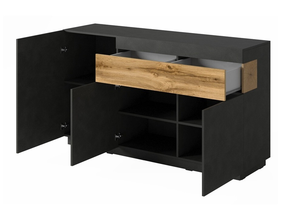 Kommode Livlore 105 (Matera grå + Wotan eg)