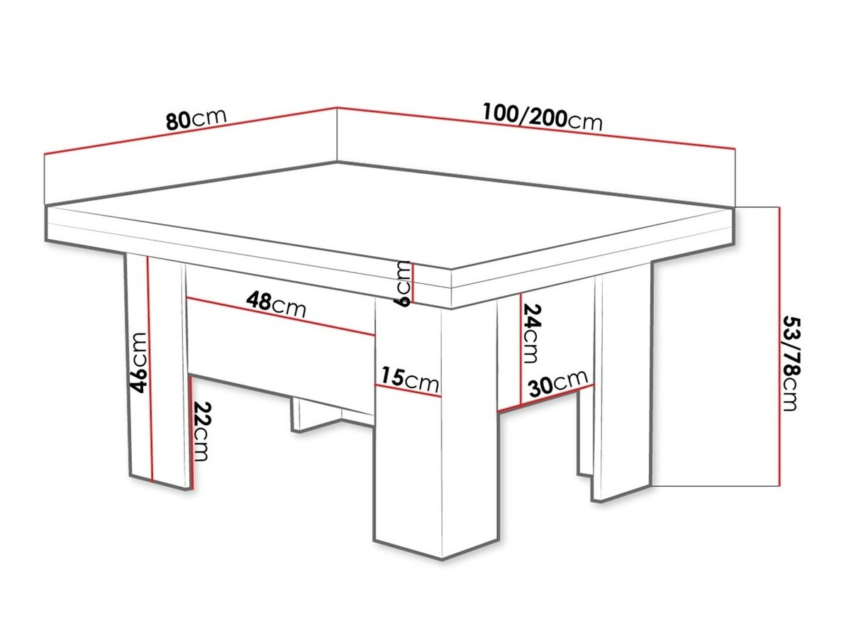 Transformer sofabord Stanton 102 (Sonoma eg)