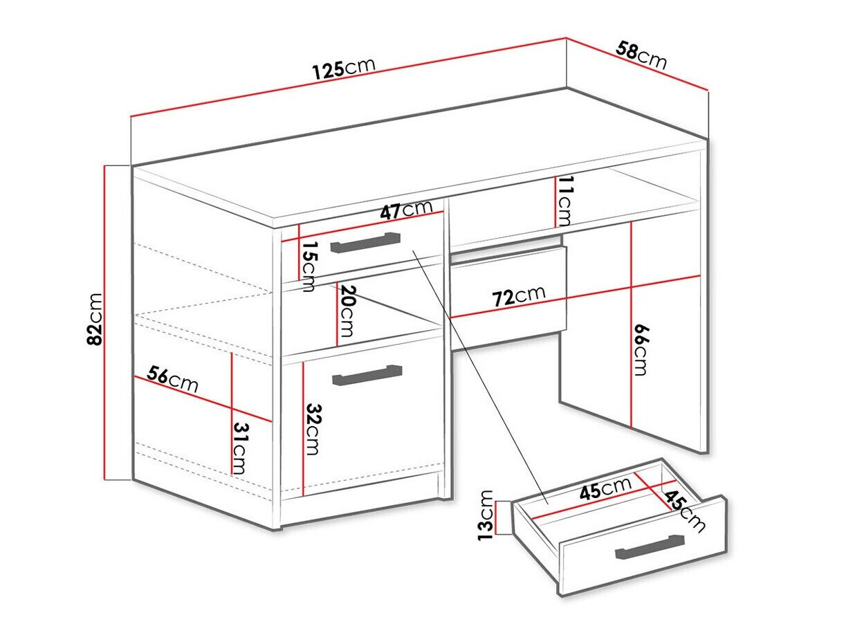 Skrivebord Delbalo 102 (Grøn + Gylden)