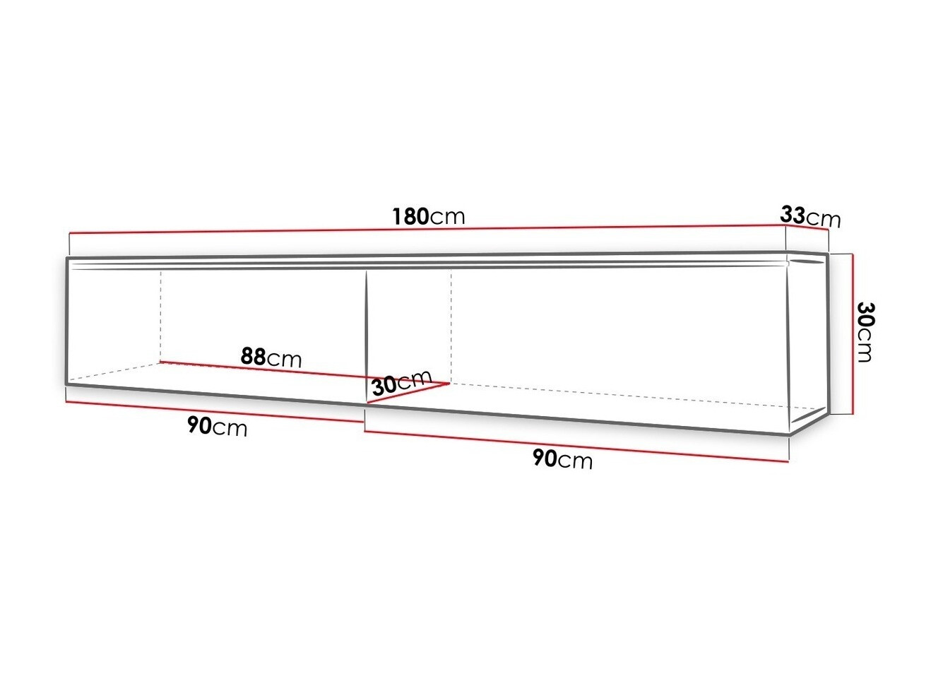 TV-bord Scientia I (Hvid + Glansfuld hvid)