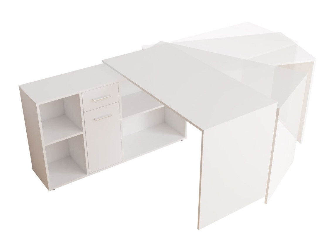 Hjørneskrivebord Bristol 122 (Beton + Hvid)