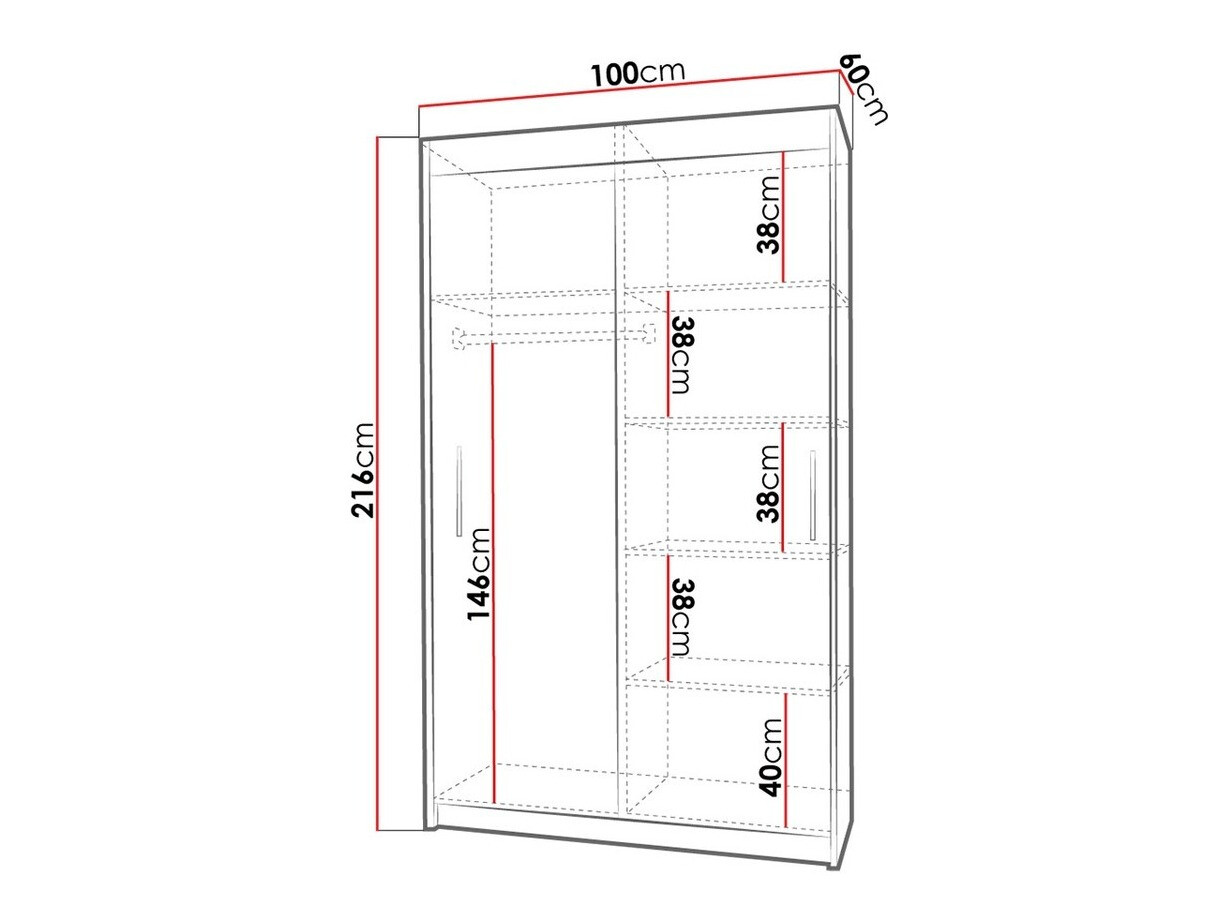 Garderobeskab Toledo 108 (Sonoma eg)