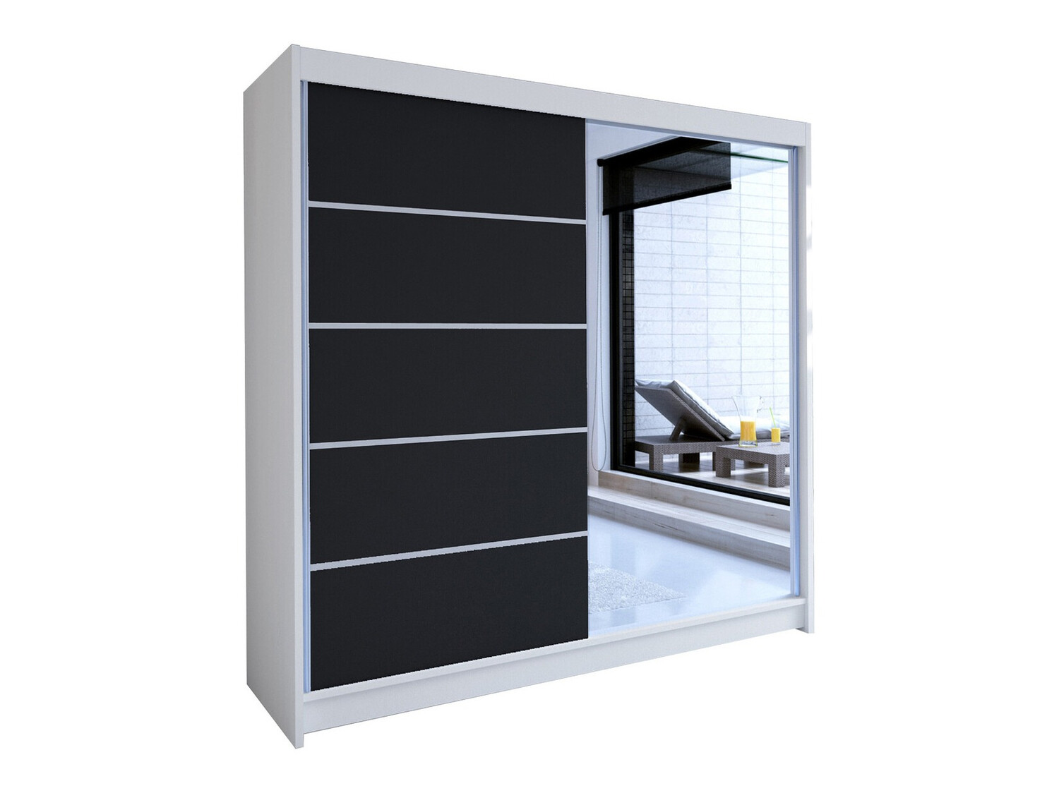 Garderobeskab Closico Cavaris III (Hvid + Sort)