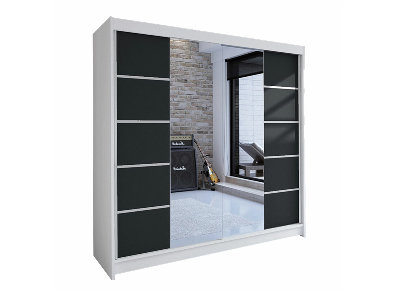 Garderobeskab Closico Cavaris V (Hvid + Sort)