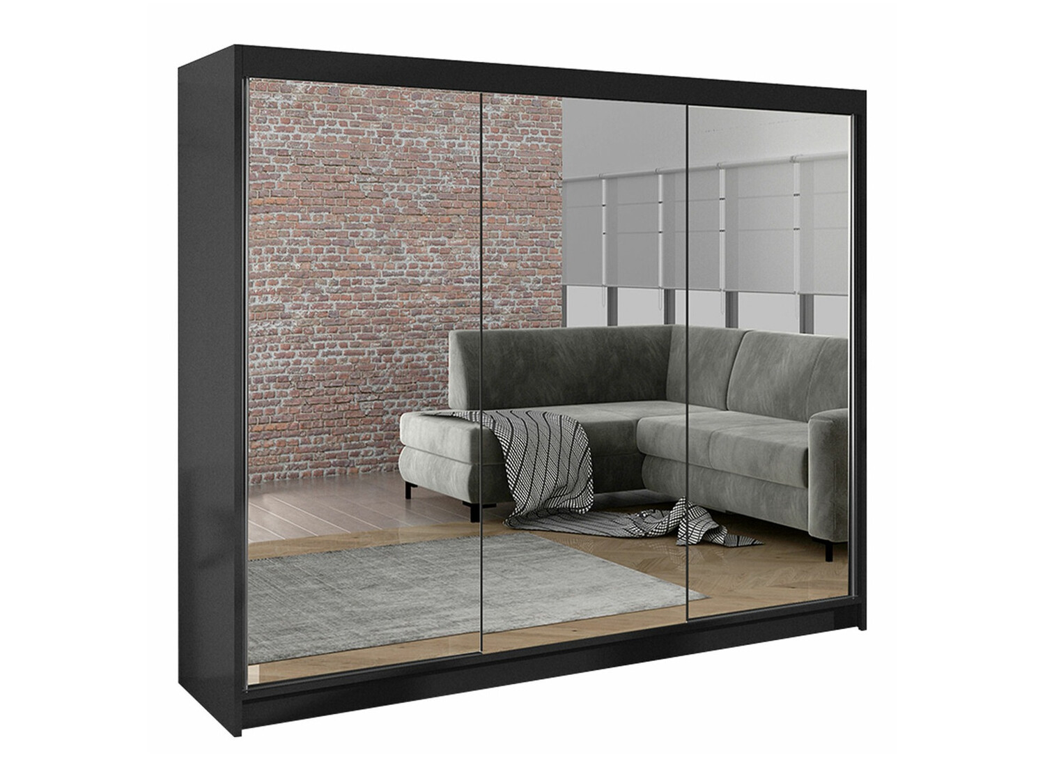 Garderobeskab Closico Durion III (Sort)