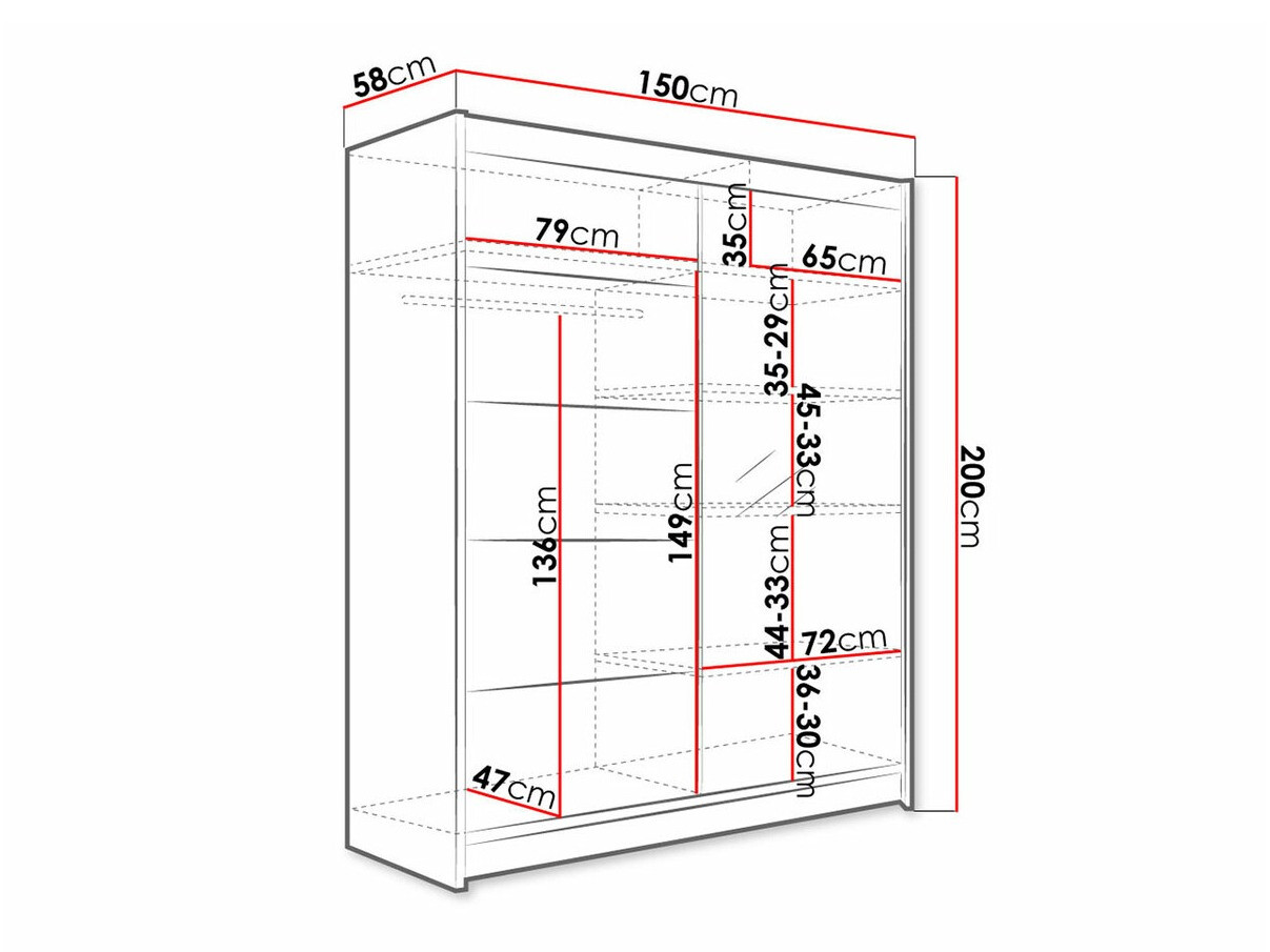 Garderobeskab Closico Vastor III (Sonoma eg)