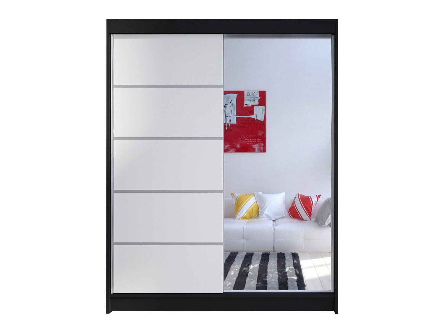 Garderobeskab Closico Vastor III (Sort + Hvid)