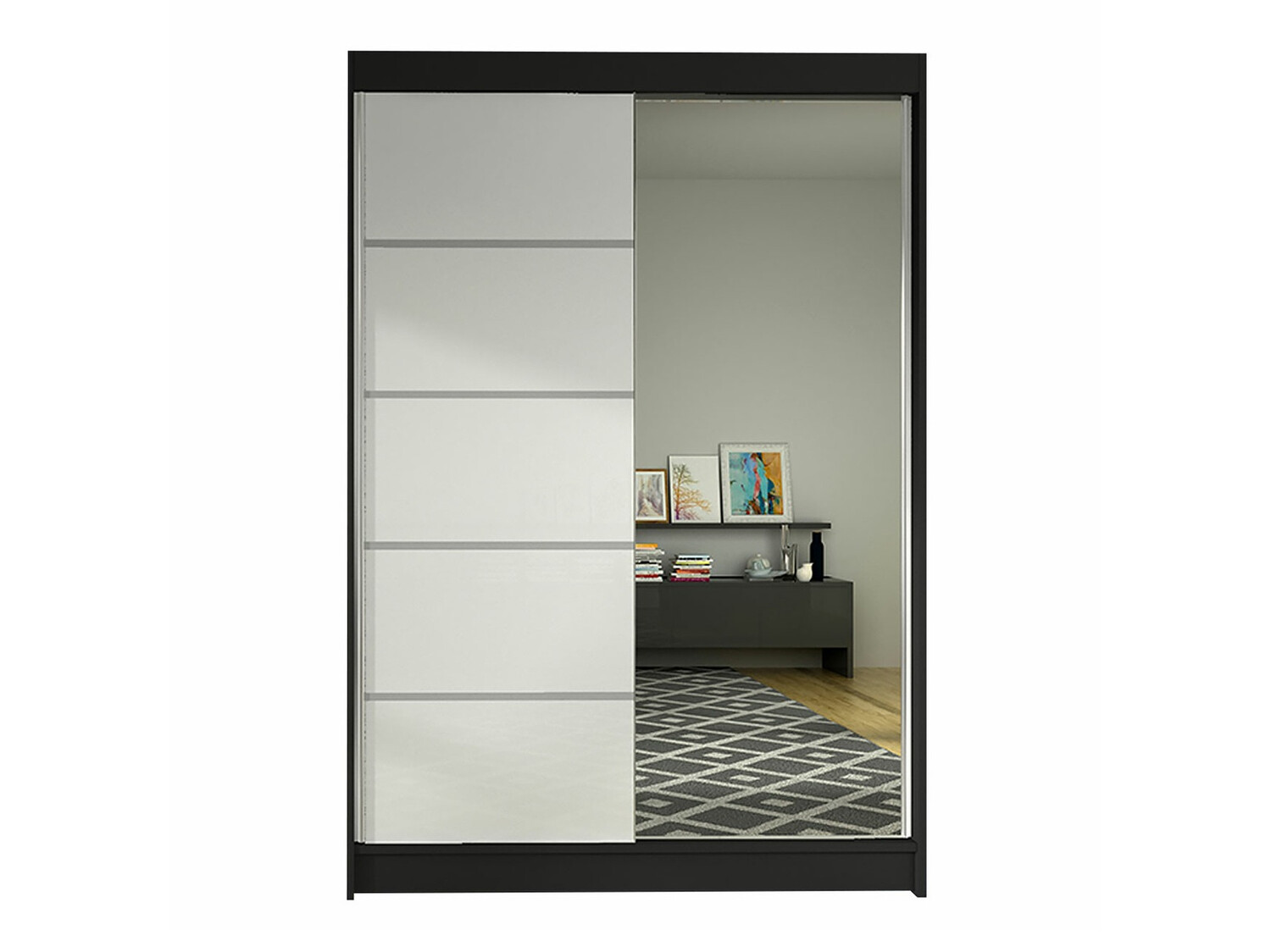 Garderobeskab Closico Salvor III (Sort + Hvid)