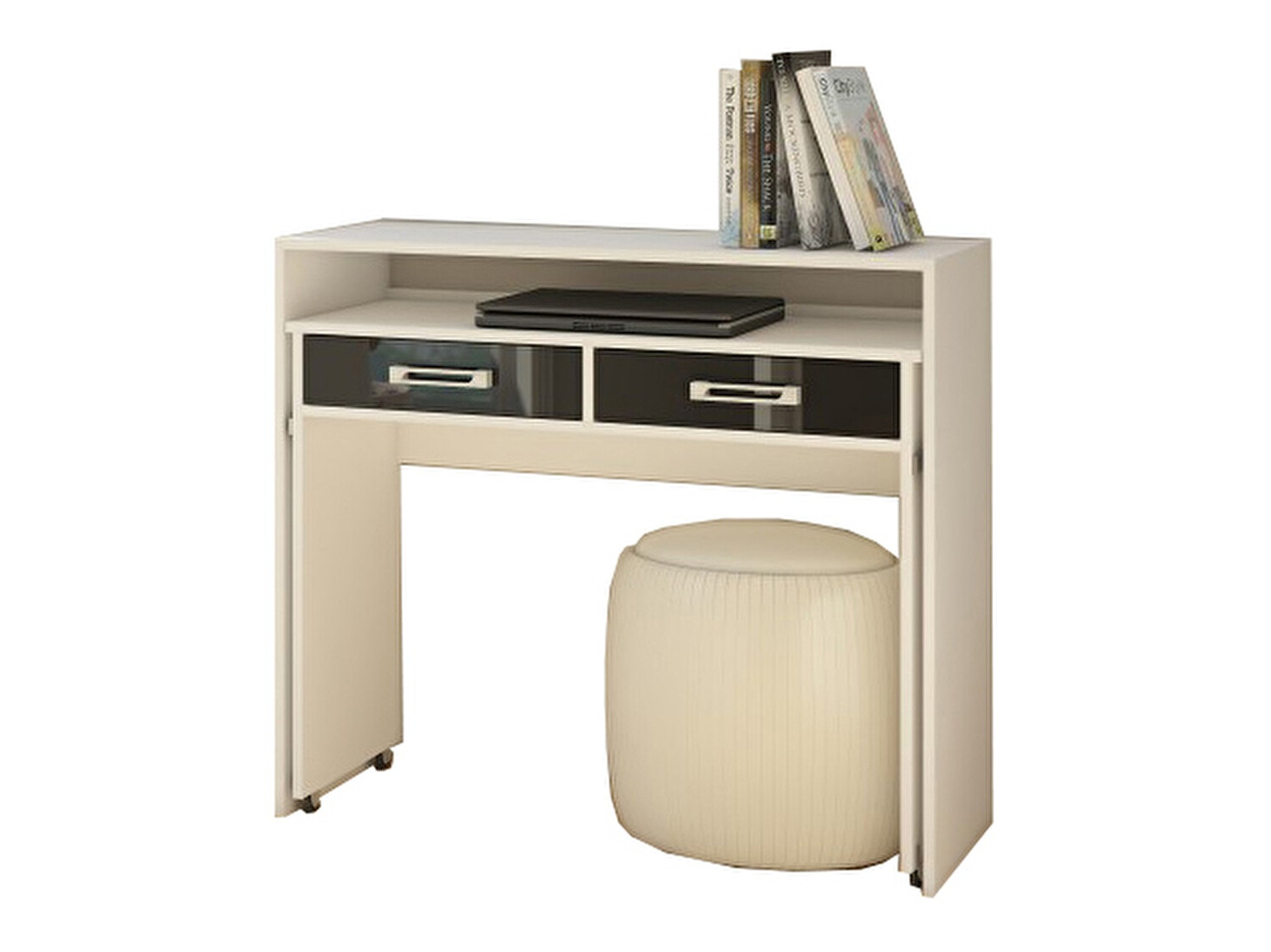 Skrivebord Gilroy 103 (Hvid + Blank sort)