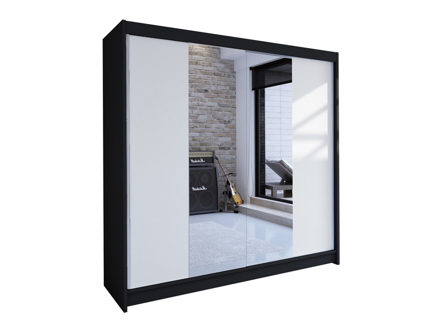 Garderobeskab Closico Cavaris II (Sort + Hvid)