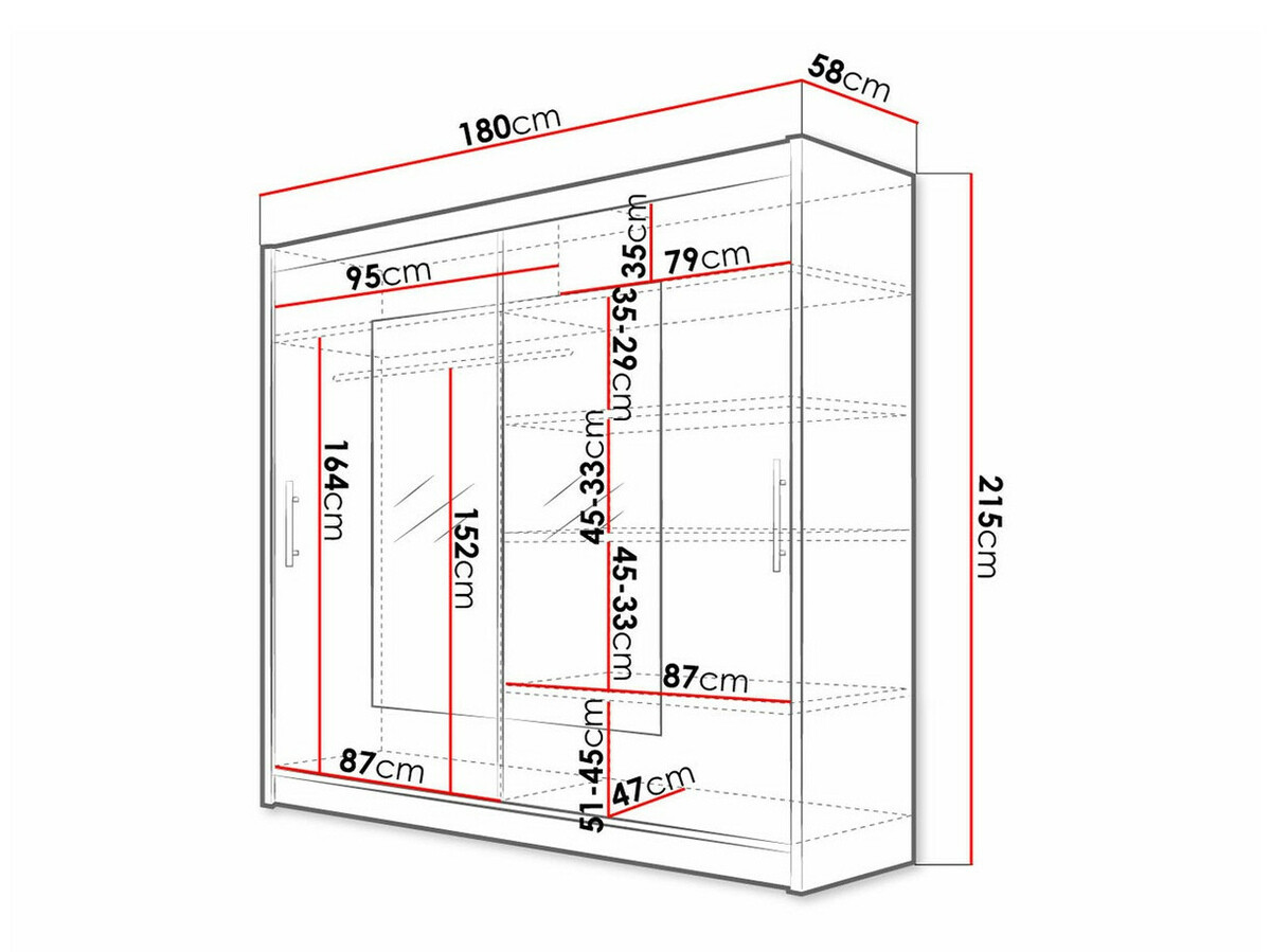 Garderobeskab Closico Pallor VII (Sort)