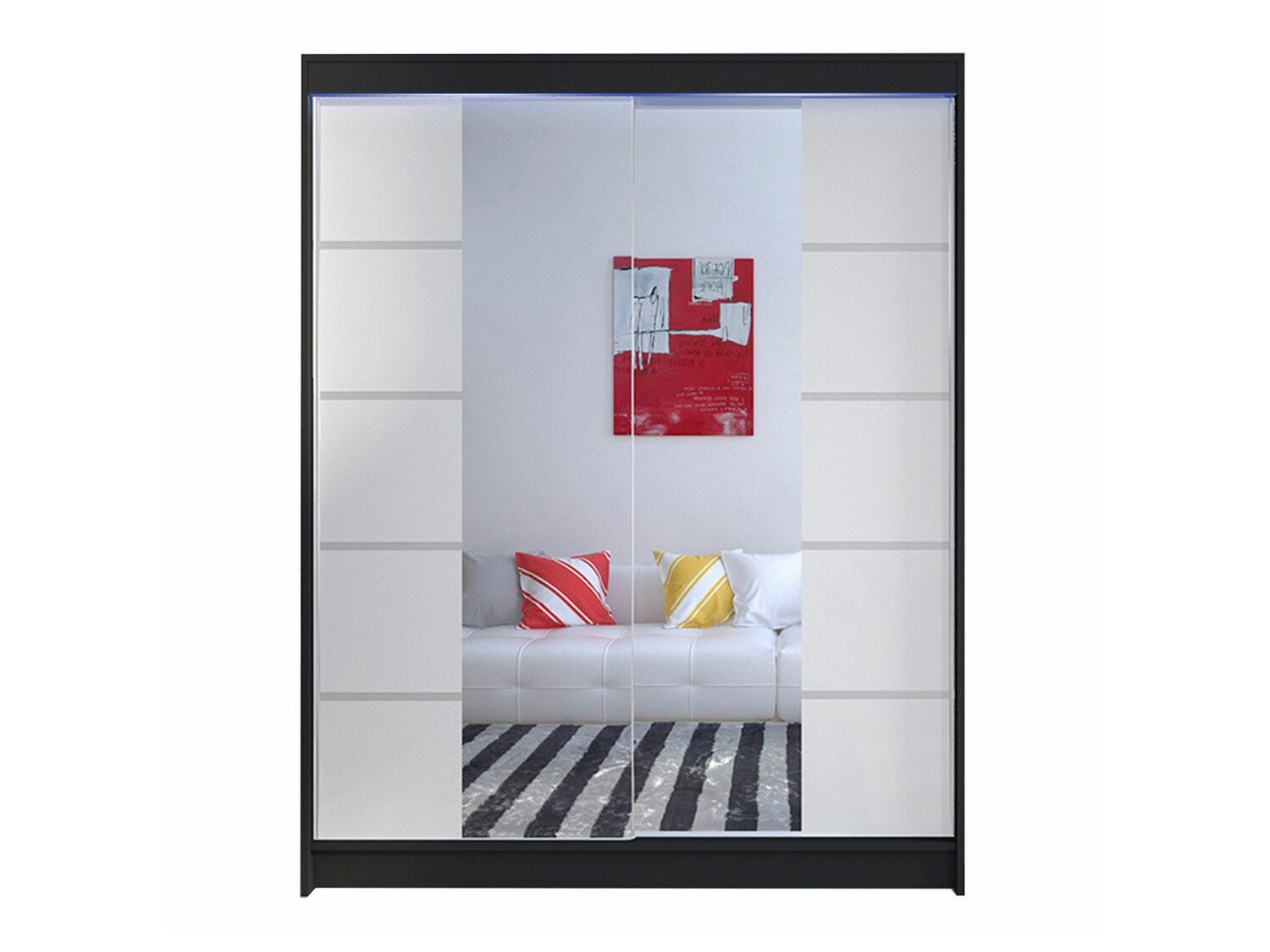 Garderobeskab Closico Vastor V (Sort + Hvid)