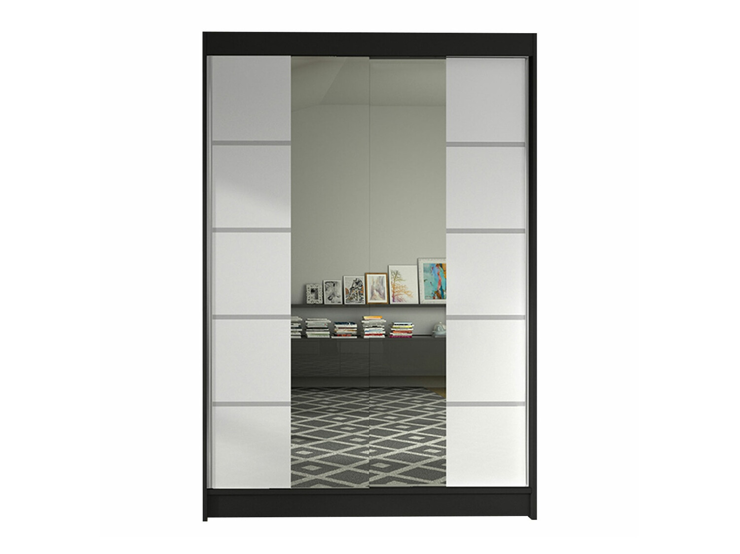 Garderobeskab Closico Salvor V (Sort + Hvid)