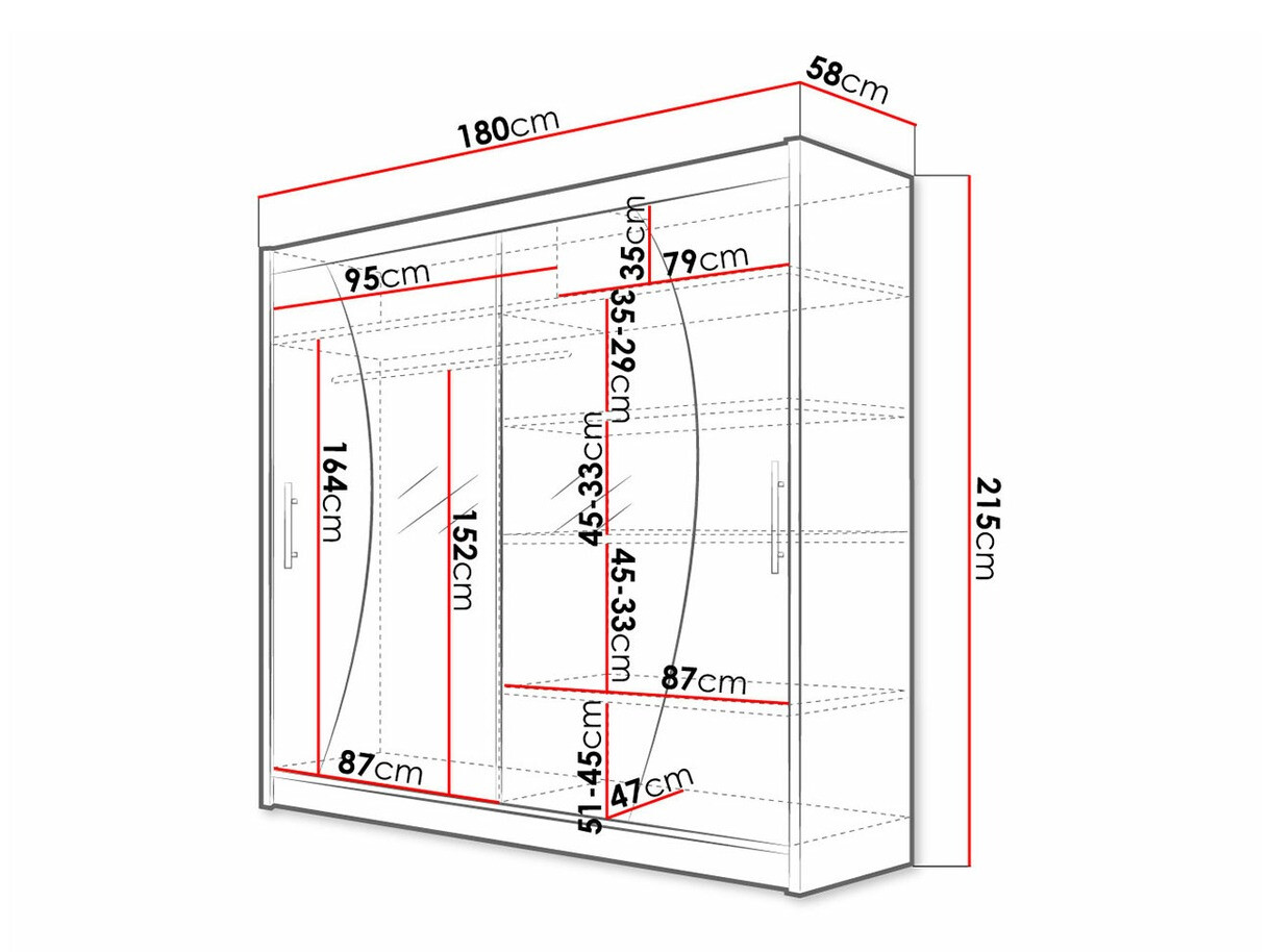 Garderobeskab Closico Pallor IX (Sort)