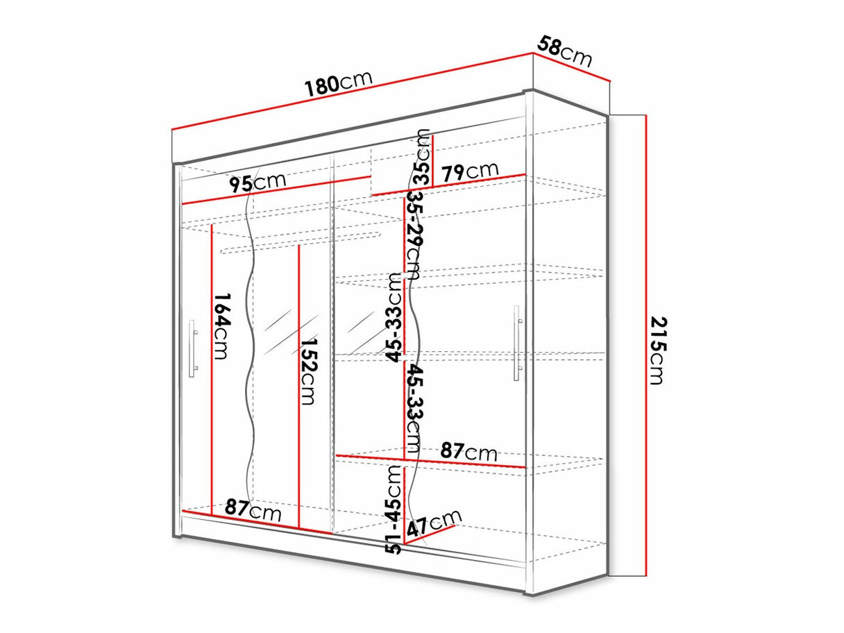 Garderobeskab Closico Pallor X (Sort)