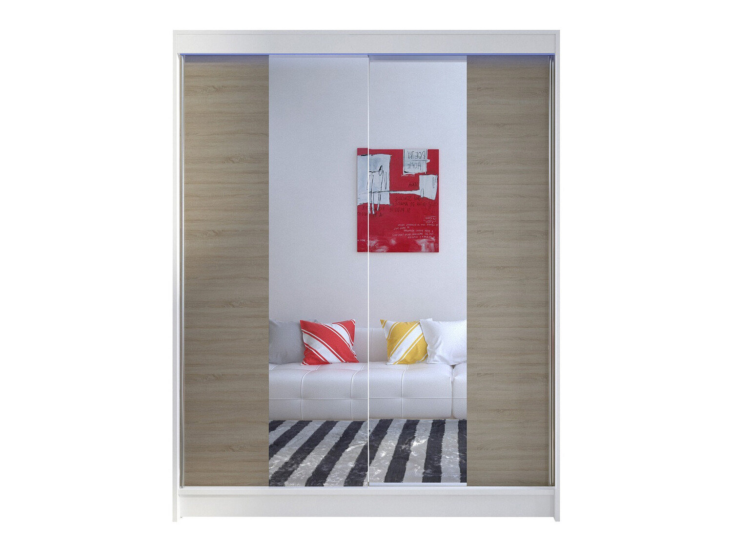 Garderobeskab Closico Vastor II (Hvid + Sonoma eg)