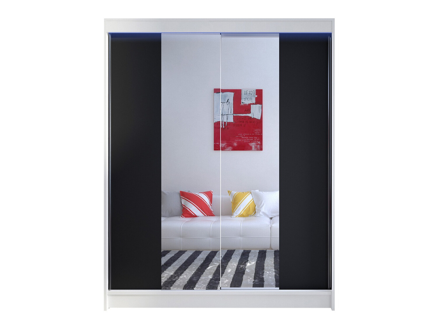 Garderobeskab Closico Vastor II (Hvid + Sort)