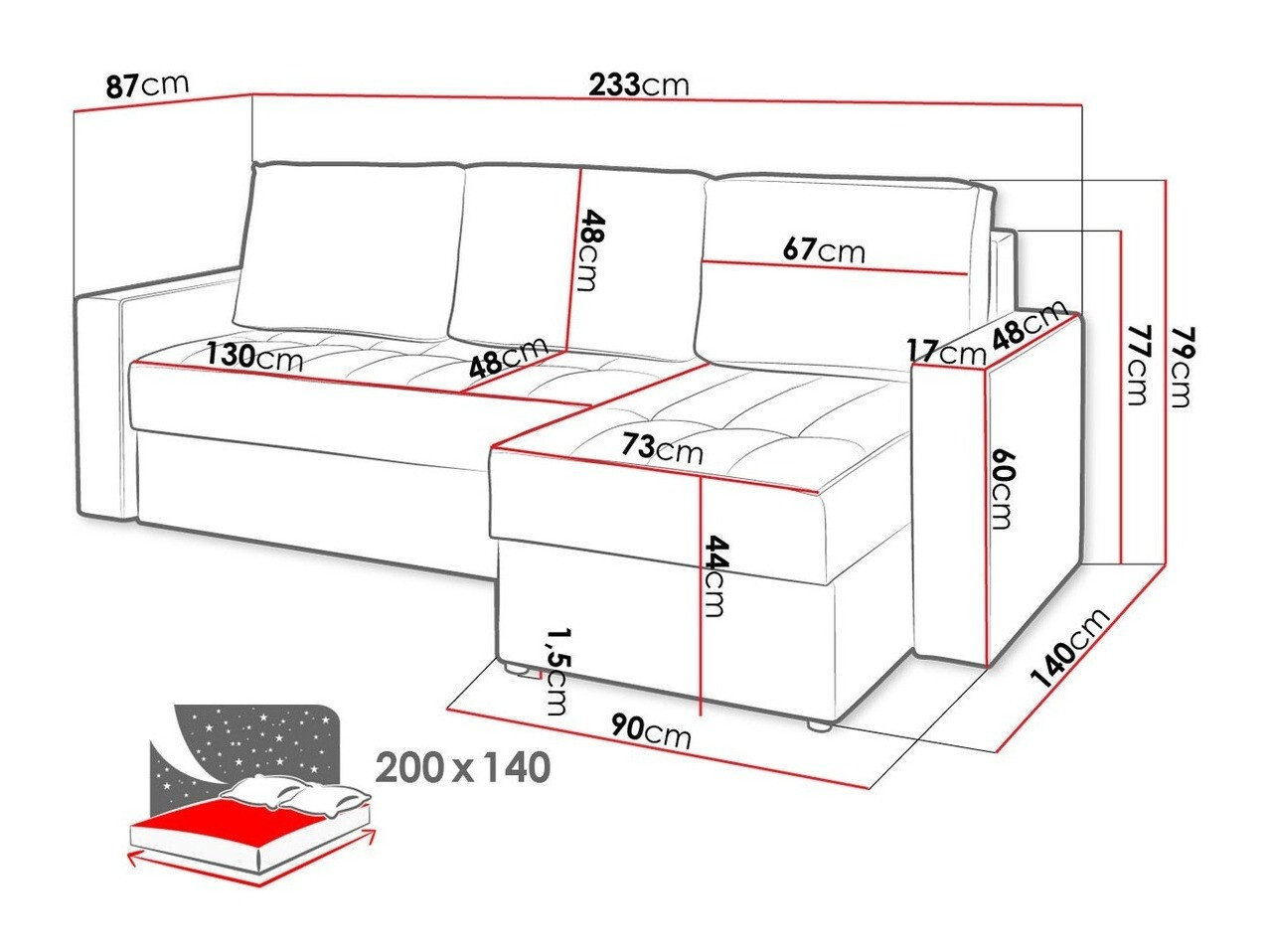 Hjørnesofa Tivdalu 116 (Gomez 12 + Gomez 06)