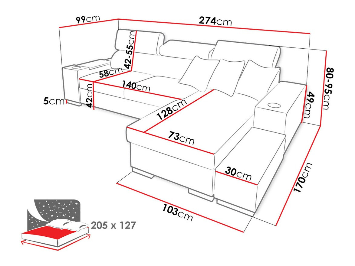 Hjørnesofa Pearland 103 (Soft 011 + Luxo 6601 + Evo 32)