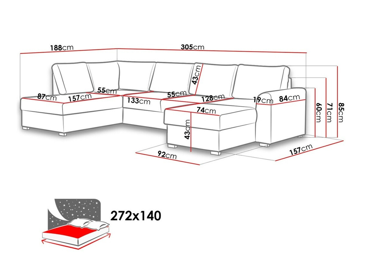 Hjørnesofa Comfivo Flumen II (Abriamo 04)
