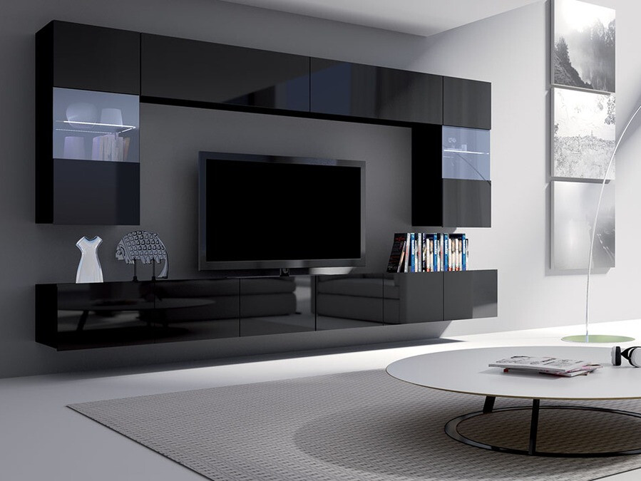 Stuemøbelsæt Tivdalu 105 (Sort + Blank sort)