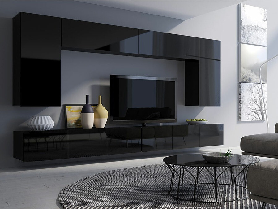 Stuemøbelsæt Tivdalu 135 (Sort + Blank sort)