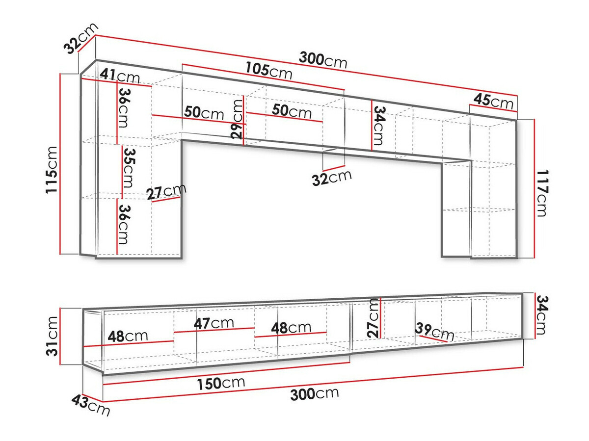 Stuemøbelsæt Tivdalu 135 (Hvid + Glansfuld hvid)