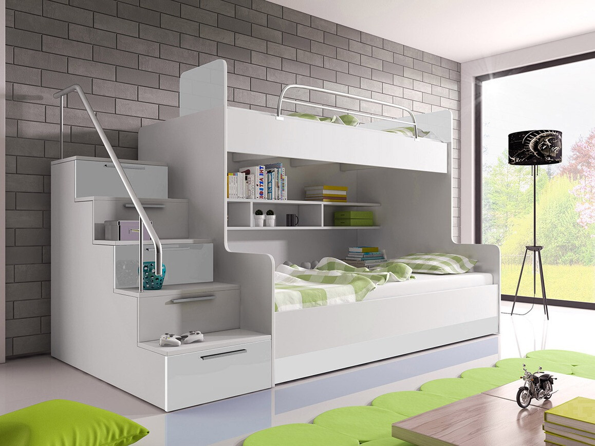 Køjeseng Campus (Hvid + Glansfuld hvid)