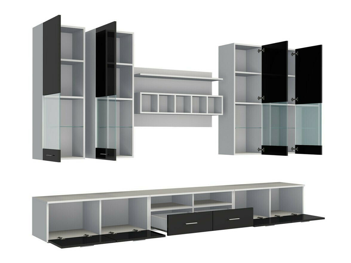 Stuemøbelsæt Nashville 107 (Hvid + Glansfuld hvid)