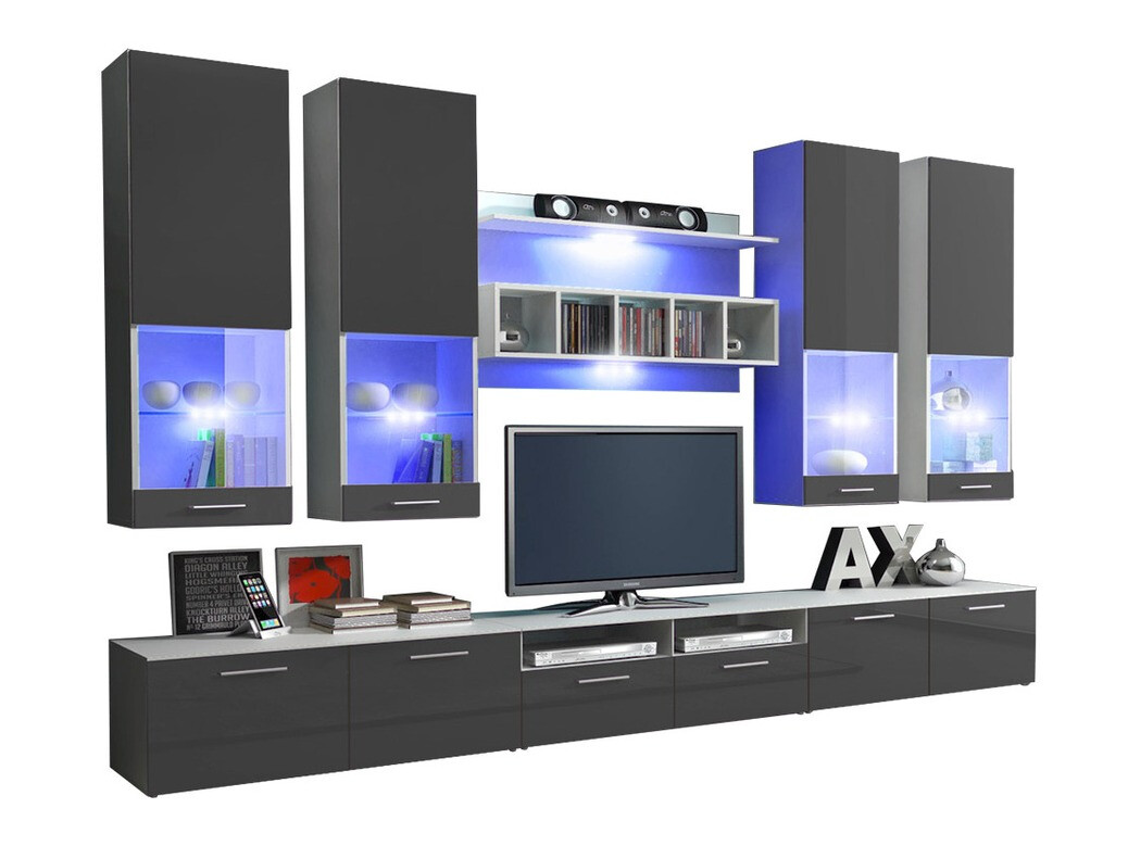 Stuemøbelsæt Nashville 107 (Hvid + Gloss grå)