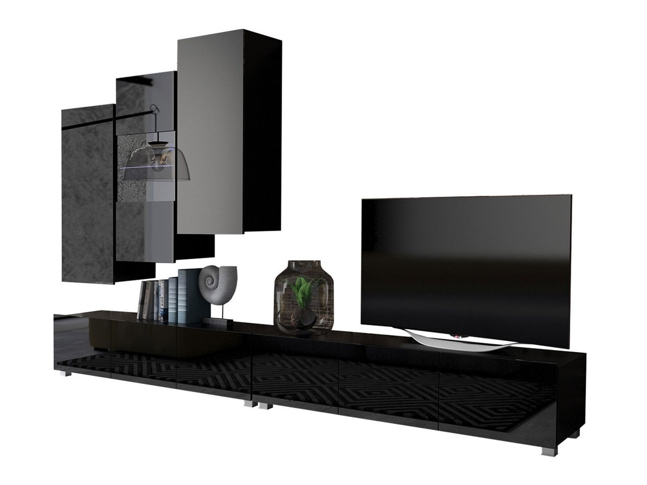 Stuemøbelsæt Tivdalu 133 (Sort + Blank sort)