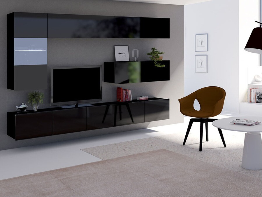 Stuemøbelsæt Tivdalu 108 (Sort + Blank sort)