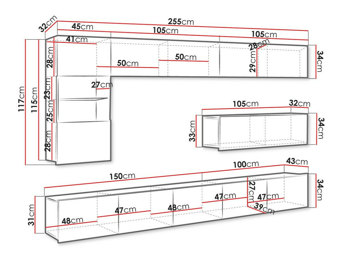 Stuemøbelsæt Tivdalu 108 (Sort + Blank sort)