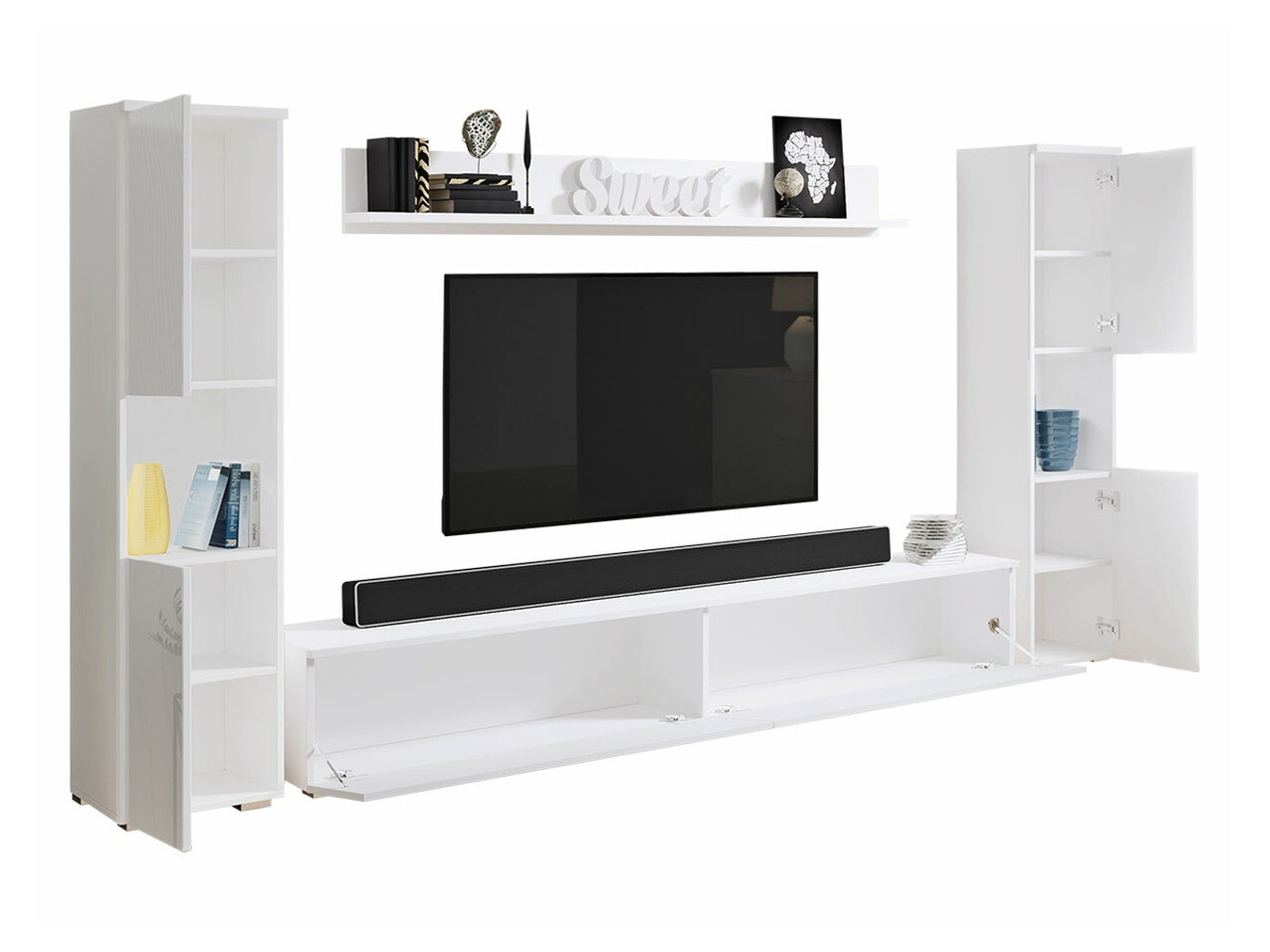 Stuemøbelsæt Sarasota 131 (Wotan eg + Glansfuld hvid)