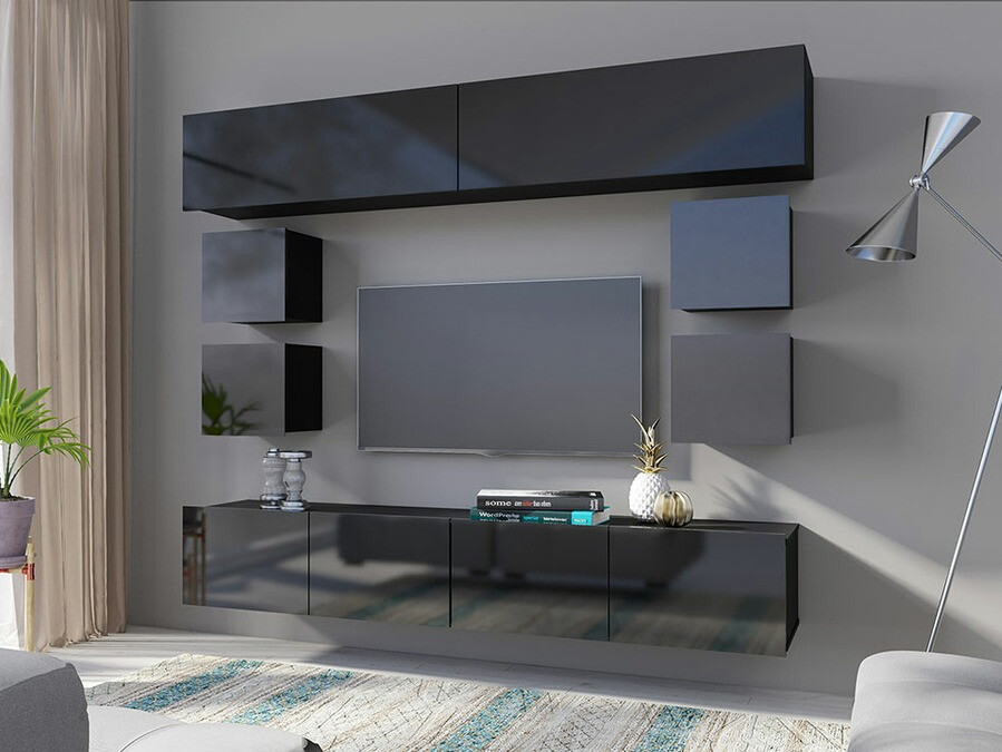 Stuemøbelsæt Tivdalu 134 (Sort + Blank sort)