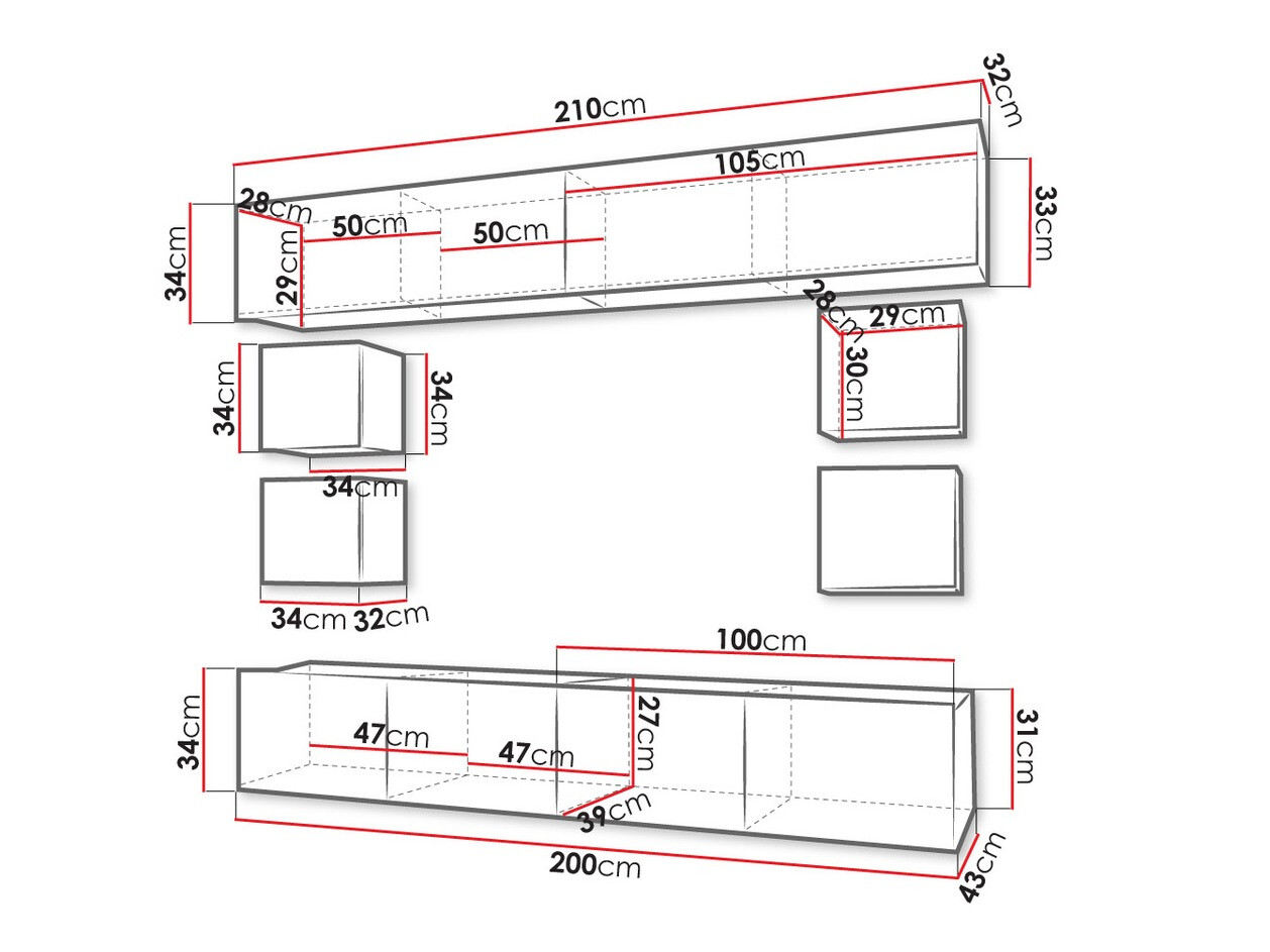 Stuemøbelsæt Tivdalu 134 (Sort + Blank sort)
